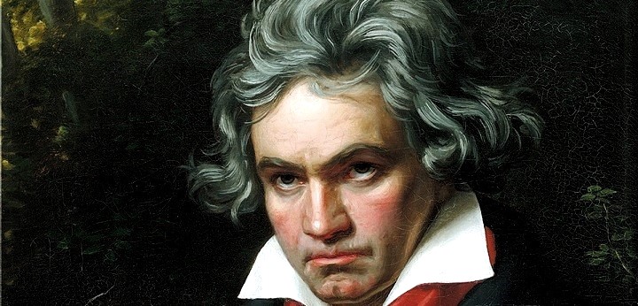 Ludwig van Beethoven retratado por J. K. Stieler en 1820 (detalle)